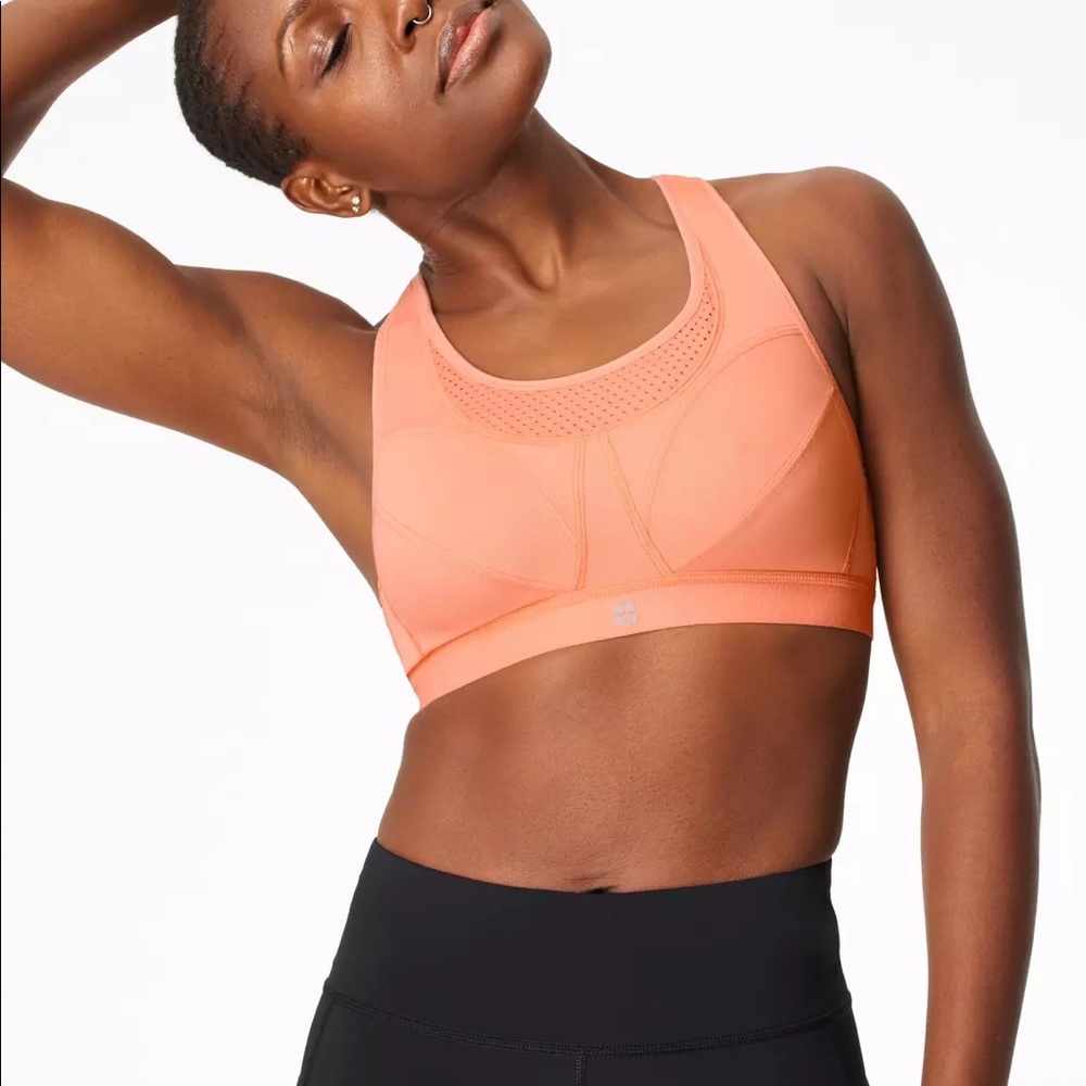 SWEATY BETTY Ultra Running Sports Bra Orange Size 34C
